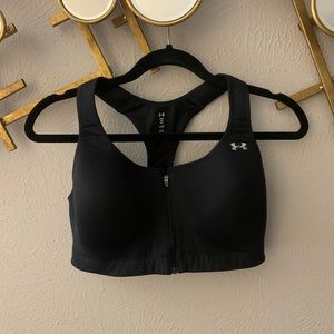 Under Armour Compression Zip Up Sports Bra 38 DD